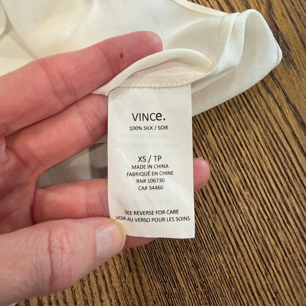 Vince 100% Silk Sleeveless Blouse -XS - Picture 10 of 13